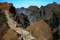 Looking over the edge from the ridge